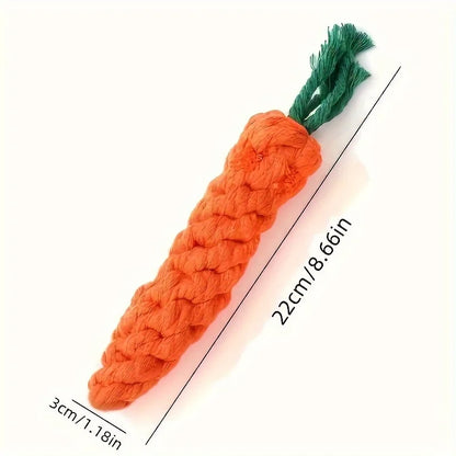 3pcs Carrot-Shaped Dog Chew Toys, Durable Polyester, Interactive