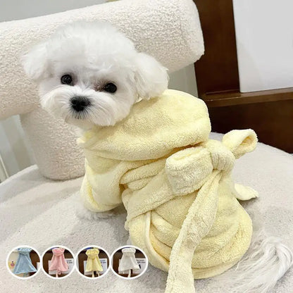 Pet Dog or Cat Towels Bathrobes With Cap Soft Drying Bath Pet For Cat Hoodies Puppy