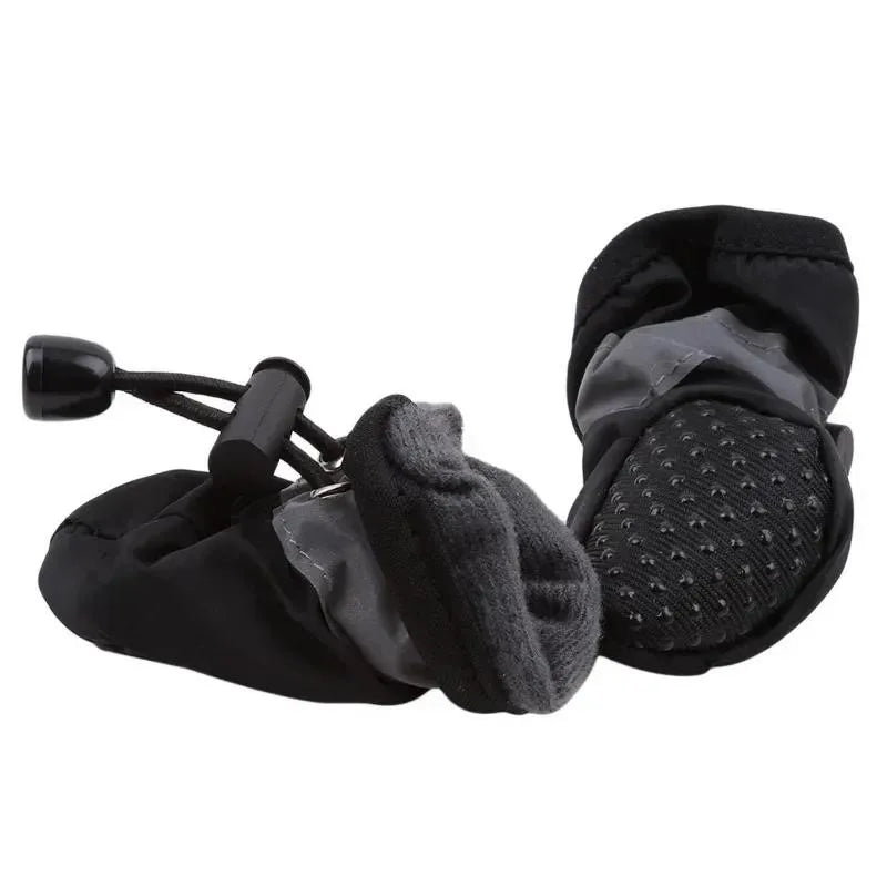 4pcs Dog or Cat Soft-Soled Shoes Waterproof Pet Dog Shoes Anti-Slip Rain Snow Boots Footwear