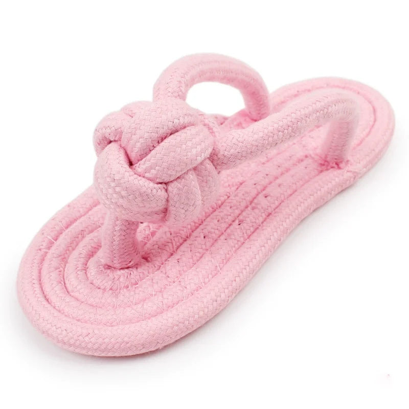 Pet Cotton Rope Slipper Knot Toy For Dogs, Interactive Chew Toy, Teeth Cleaner